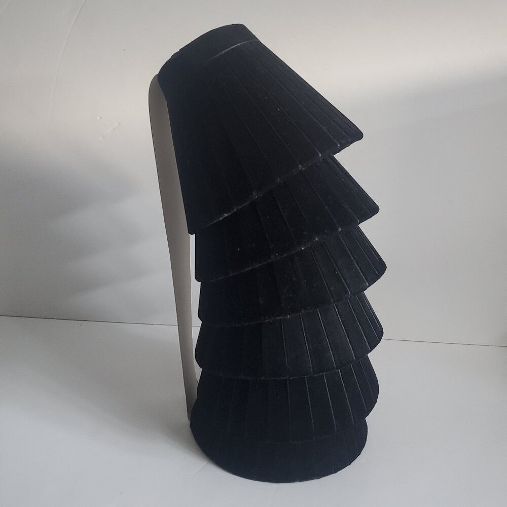 6 Pack Black Velvet Mini Lampshades Clip On Fitter Mount